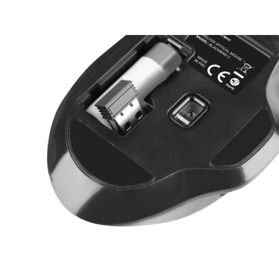 Mysz bezprzewodowa Blackbird 2 1600 DPI z cichym klikiem Czarna 