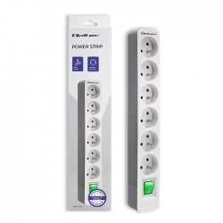 Listwa zasilająca | 6 gniazd | 1.8m | Biało-szara 