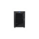 Szafa instalacyjna RACK stojąca 19 15U 800X1000 czarna drzwi szklane LCD  (FLAT PACK) 