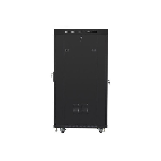 Szafa instalacyjna RACK stojąca 19 15U 800X1000 czarna drzwi perforowane LCD( FLAT PACK) 