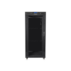 Szafa instalacyjna RACK stojąca 19 22U 800X800 czarne drzwi szklane LCD (FLAT PACK) 