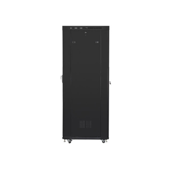 Szafa instalacyjna RACK stojąca 19 27U 800X1000 czarna LCD (FLAT PACK) 