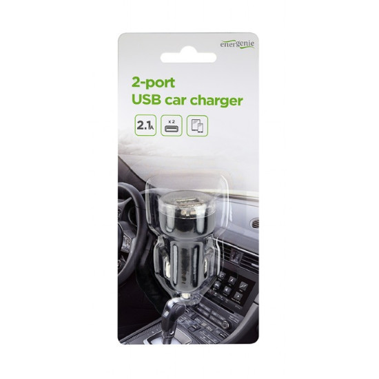 Ładowarka samochodowa 2xUSB 2.1A czarna 