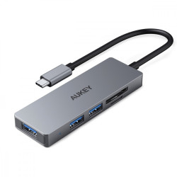 CB-C63 aluminiowy HUB USB-C | Ultra Slim | 4w1 | 3xUSB 3.1 | 1xMicroSD i SD