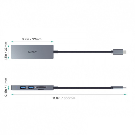 CB-C63 aluminiowy HUB USB-C | Ultra Slim | 4w1 | 3xUSB 3.1 | 1xMicroSD i SD