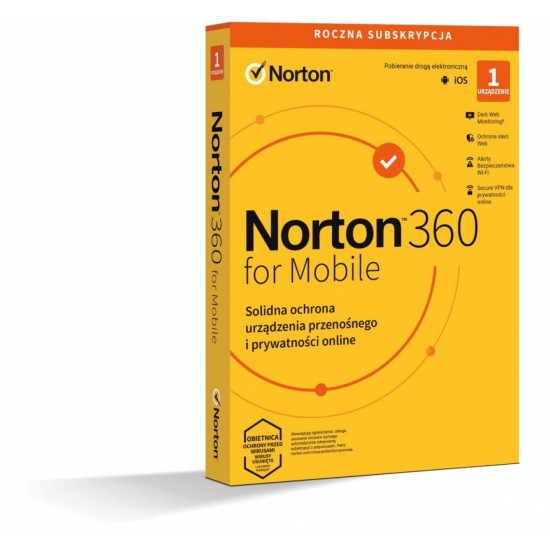 Norton360 Mobile PL 1 użytkownik, 1 urządzenie, 1 rok 21426915