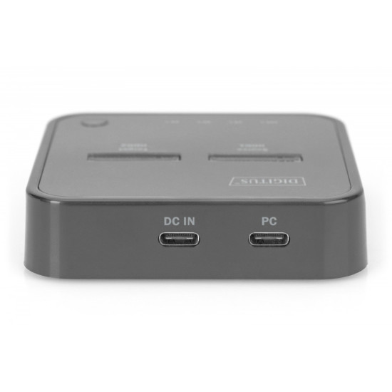 Podwójna stacja dokująca do dysków SSD M.2 NVMe z funkcją klonowania offline, USB-C, Czarna