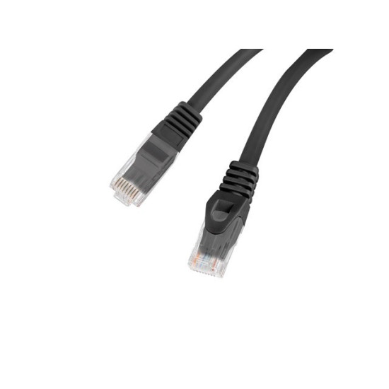 Patchcord kat.6 UTP LSZH CU 0.5m czarny fluke passed