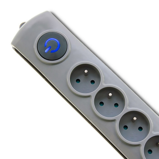 Listwa antyprzepięciowa Quick Switch, 8 gniazd, 1,8m, szara 