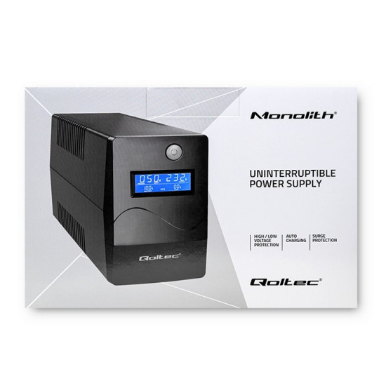 Zasilacz awaryjny UPS | Monolith | 650VA | 360W | LCD | USB |    RJ45 