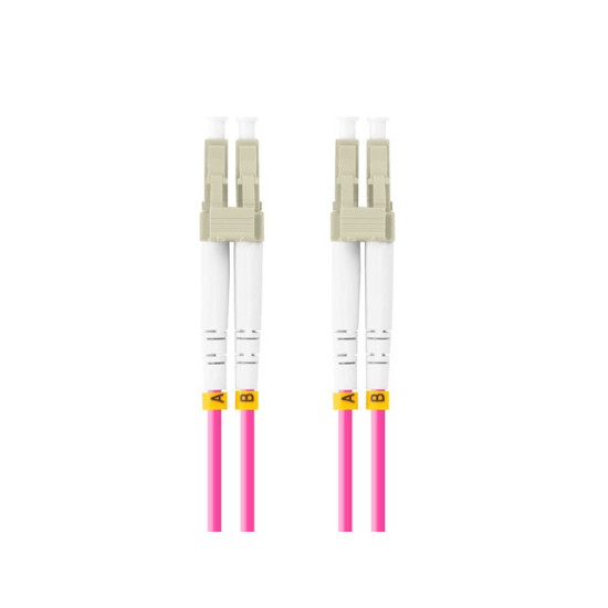 Patchcord światłowodowy Mm Lc/Upc-Lc/Upc Duplex 3.0mm 2m fioletowy