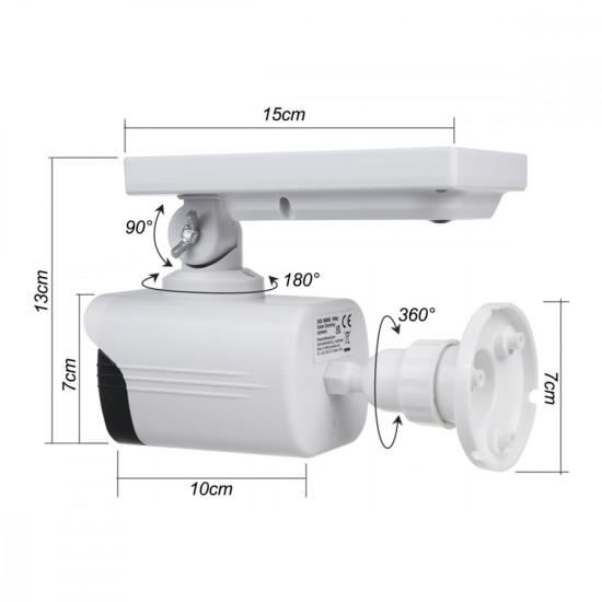 Solarna atrapa kamery migająca dioda SOL1800S 