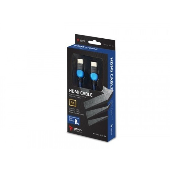 Kabel HDMI 2.0 dedykowany do Playstation niebiesko-czarny 1,8m, GCL-02