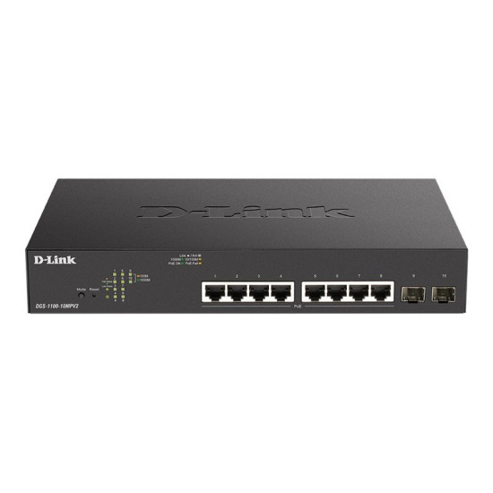 Przełącznik DGS-1100-10MPV2 Switch 8GE PoE+ 2SFP 