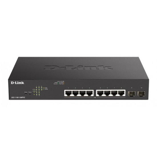 Przełącznik DGS-1100-10MPV2 Switch 8GE PoE+ 2SFP 