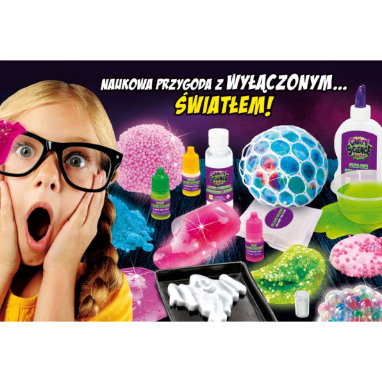 Zestaw naukowy Crazy Science Slime w ciemności