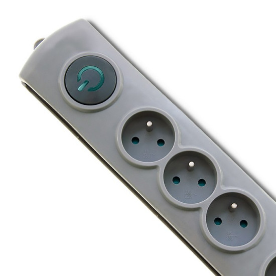 Listwa antyprzepięciowa Quick Switch, 4 gniazda, 1,5m, szara 