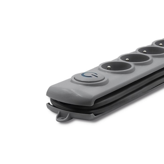 Listwa antyprzepięciowa Quick Switch, 4 gniazda, 1,5m, szara 