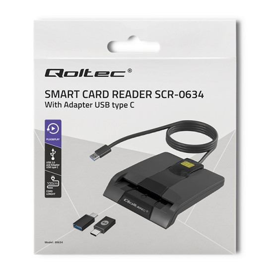 Inteligentny czytnik chipowych kart ID SCR-0634 | USB typu C 