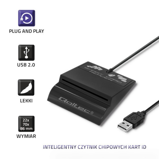 Inteligentny czytnik chipowych kart ID SCR-0636 | USB typu C 