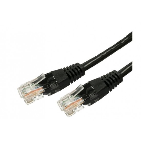 Kabel Patchcord miedziany kat.6 RJ45 UTP 0,5m. czarny  - paczka 10 sztuk