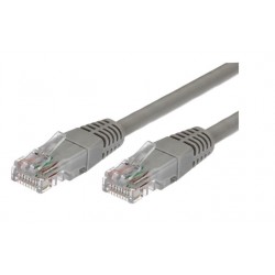 Kabel Patchcord miedziany kat.6 RJ45 UTP 1m. szary  - paczka 10 sztuk
