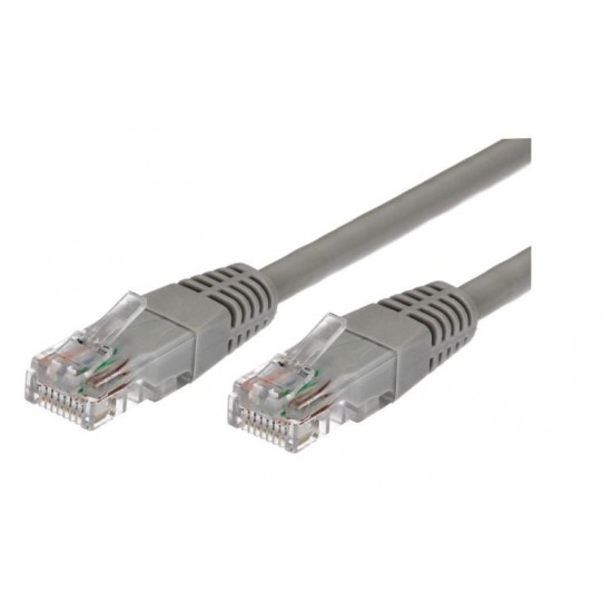Kabel Patchcord miedziany kat.6 RJ45 UTP 1m. szary  - paczka 10 sztuk
