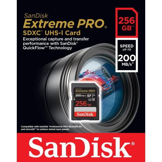 Karta pamięci Extreme Pro SDXC 256GB 200/140 MB/s V30 UHS-I 