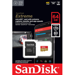 Karta pamięci Extreme microSDXC 64GB 170/80 MB/s A2 V30 U3 