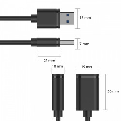 Przedłużacz USB 2.0 AM-AF, 0.5m; Y-C447GBK 