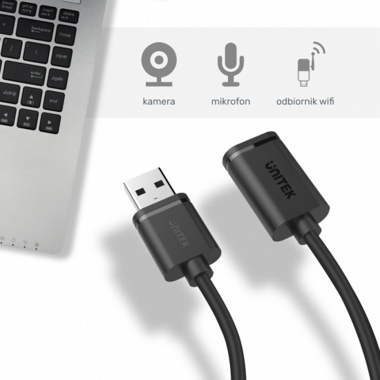 Przedłużacz USB 2.0 AM-AF, 0.5m; Y-C447GBK 