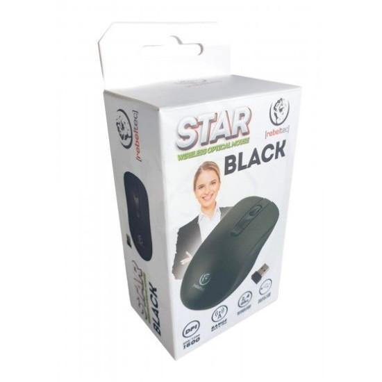 Mysz bezprzewodowa Rebeltec STAR black 800/1000/1600 DPI 
