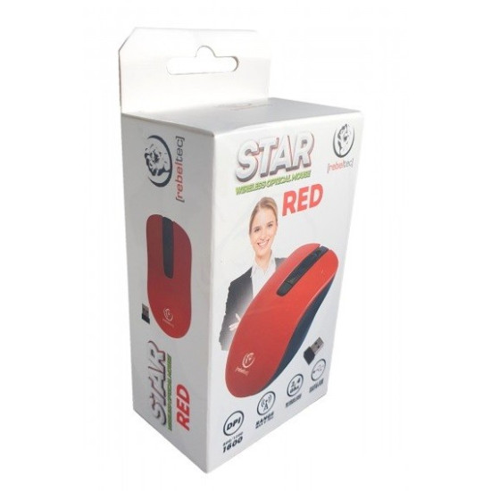 Mysz bezprzewodowa Rebeltec STAR red 800/1000/1600 DPI 