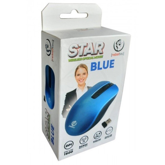 Mysz bezprzewodowa Rebeltec STAR blue 800/1000/1600 DPI 