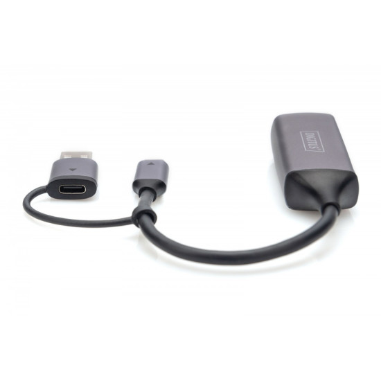 Karta sieciowa przewodowa USB 3.1 Typ C + USB A do 1x RJ45 2.5 Gigabit Ethernet 10/100/1000/2500Mbps