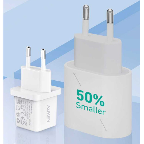 PA-F5 OEM White Mini ładowarka sieciowa 1xUSB-C 20W PD Power Delivery 