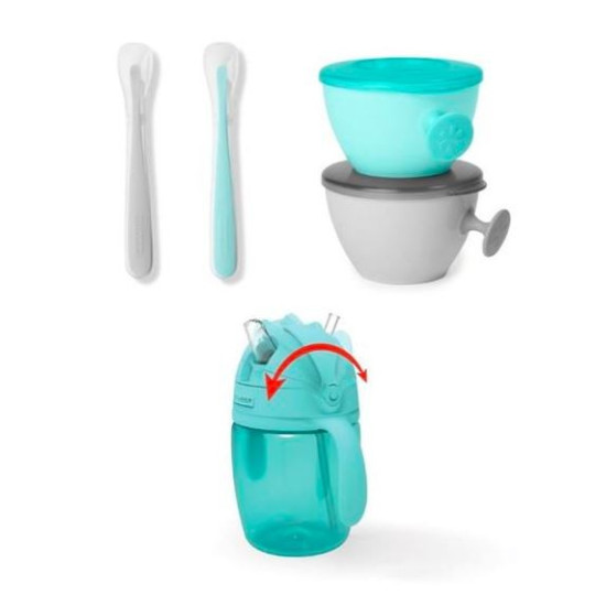 Zestaw jedzeniowy Easy-Feed Teal/Grey