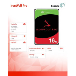 Dysk IronWolfPro 16TB  3.5' 256MB ST16000NT001 