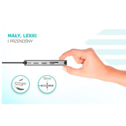 Stacja dokująca USB 3.0/USB-C/Thunderbolt 3x Display Metal Nano Dock LAN +Power Delivery 100W 