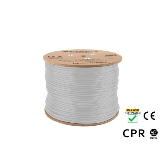 Kabel LAN UFTP KAT-6A 305M DRUT CU LSZH Szary CPR+ FLUKE PASSED