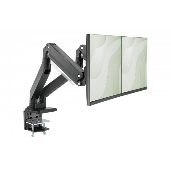 Ramię biurkowe podwójne z zaciskiem, 2xLCD, max. 35
