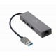 Adapter USB-AM to LAN GbE Hub 3xUSB 3.0 