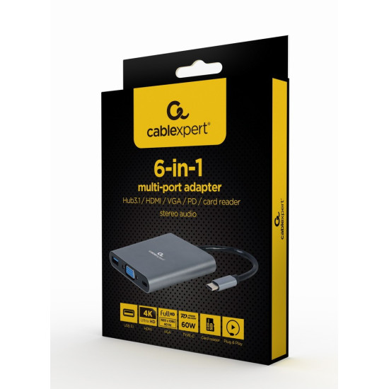Adapter USB-C Hub HDMI USB-C PD VGA USB 3.0 Audio Card 