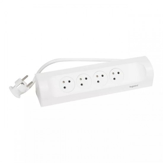 Przedłużacz narożny 4x2P+Z 1m biały