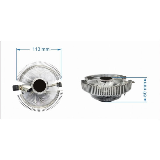 Chłodzenie CPU Huracan 9cm 55W 4-pin niebieski LED