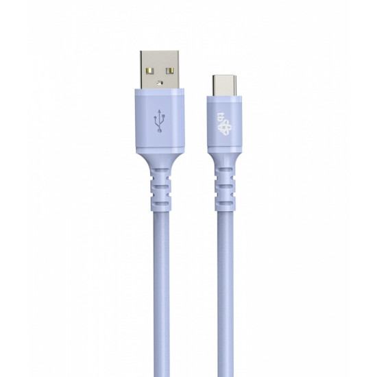 Kabel USB-USB C 1m. silikonowy fioletowy