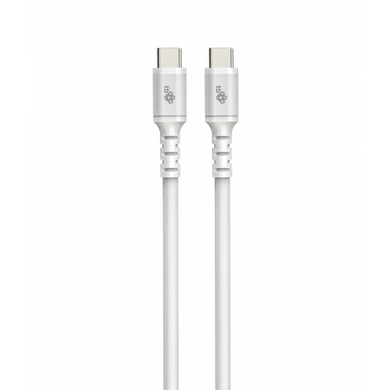 Kabel USB C - USB C 1 m. silikonowy biały