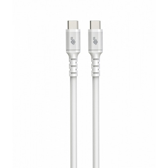 Kabel USB C - USB C 1 m. silikonowy biały