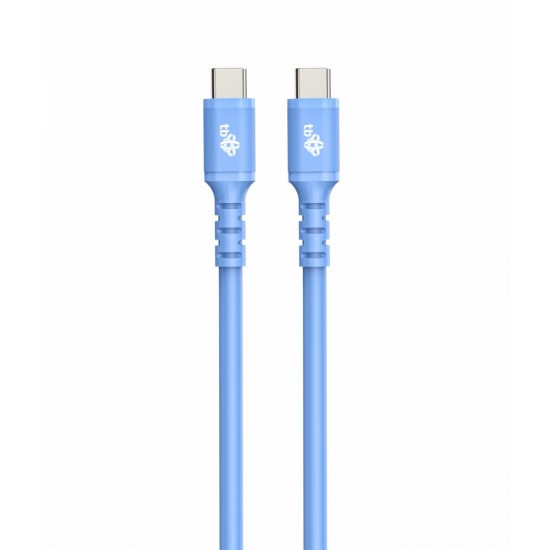 Kabel USB C - USB C 1m silikonowy niebieski 