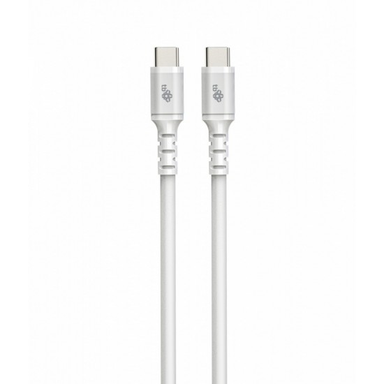 Kabel USB-C - USB-C 2m silikonowy biały 